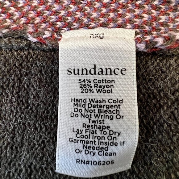 SUNDANCE Cardigan Sweater Gray Plaid Front Academia Size Small - Picture 6 of 7